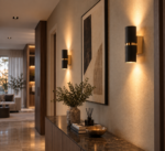 LED Zidna Lampa Passa — Crna/Zlatna - Слика 2